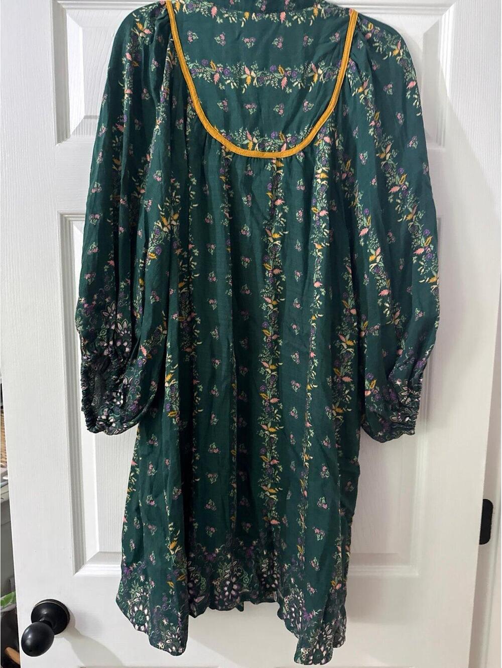 Umgee Green Floral Print Boutique Dress Large New with Tags - Picture 6 of 7